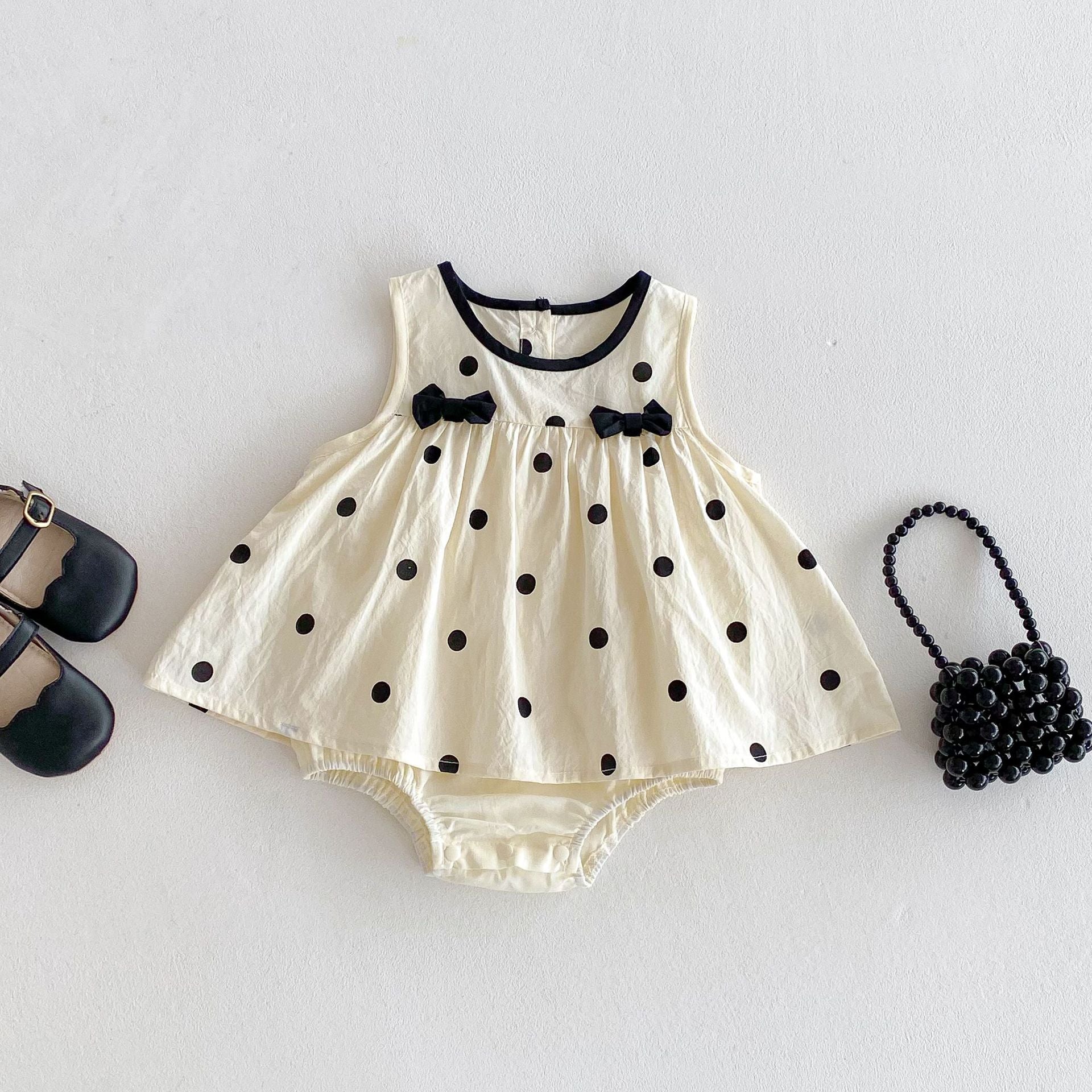 Summer Arrival Baby Girls Cute Sleeveless Polka Dots Pattern Dress Design Strap Onesies, MyKids-USA®, Baby One-Pieces, MyKids-USA -  -  -  -  -  -  - 