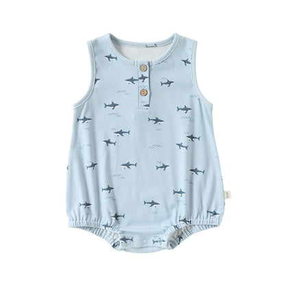 Summer Arrival Baby Boys and Girls Sleeveless Marine Pattern Bodysuit, MyKids-USA®, Baby & Children's One-Pieces, MyKids-USA® - Size/Age - 66 (3-6M) - Color - Blue -  -  - TR2605032231-A.