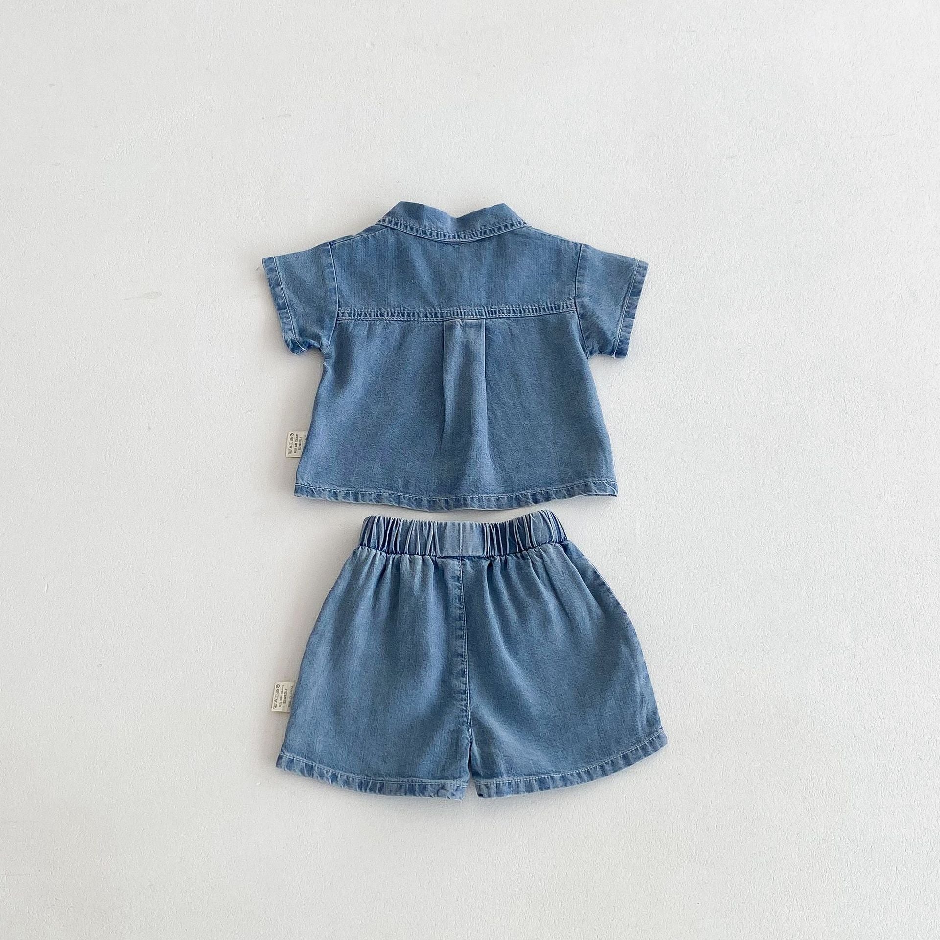 Summer Hot Selling Baby Kids Boys Short Sleeves Denim Single Breasted Top and Shorts Clothing Set, MyKids-USA®, Baby & Toddler Outfits, MyKids-USA -  -  -  -  -  -  - 