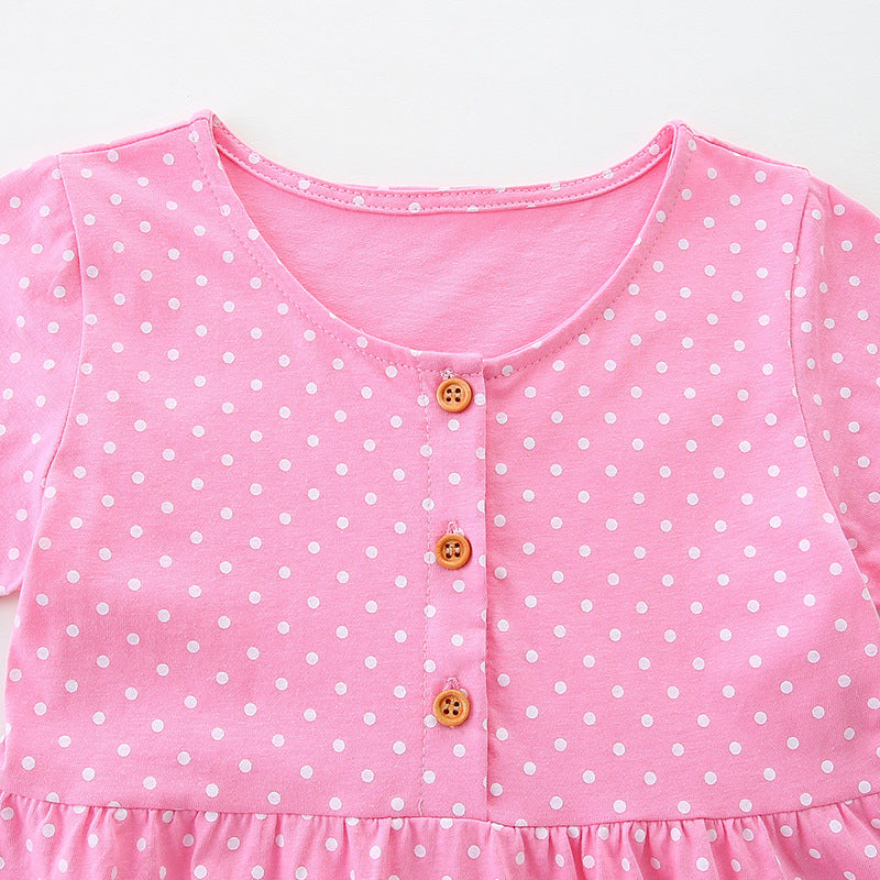 Summer Arrival Colorful Animals and Dots Pattern Short Sleeves Dress for Stylish Girls, MyKids-USA®, Baby & Toddler Dresses, MyKids-USA -  -  -  -  -  -  - 
