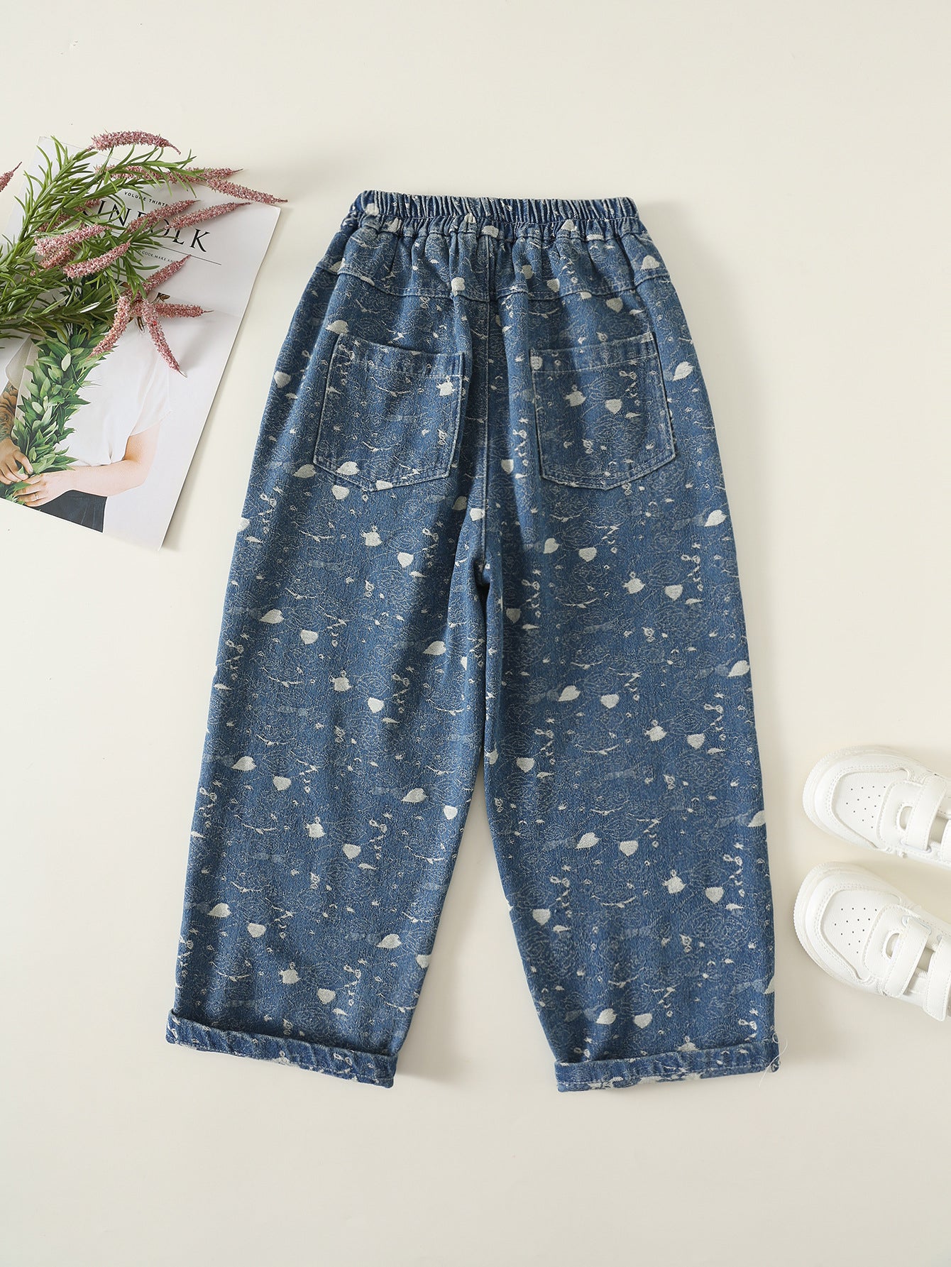 MyKids-USA® Arrival Autumn Girls Hearts Pattern Jeans