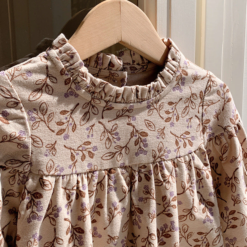 Arrival Autumn Girls Vintage Flowers Pattern Long Sleeves Ruffle Neck Dress, MyKids-USA®, Baby & Toddler Dresses, MyKids-USA -  -  -  -  -  -  - 