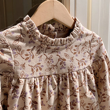 Arrival Autumn Girls Vintage Flowers Pattern Long Sleeves Ruffle Neck Dress, MyKids-USA®, Baby & Toddler Dresses, MyKids-USA -  -  -  -  -  -  - 