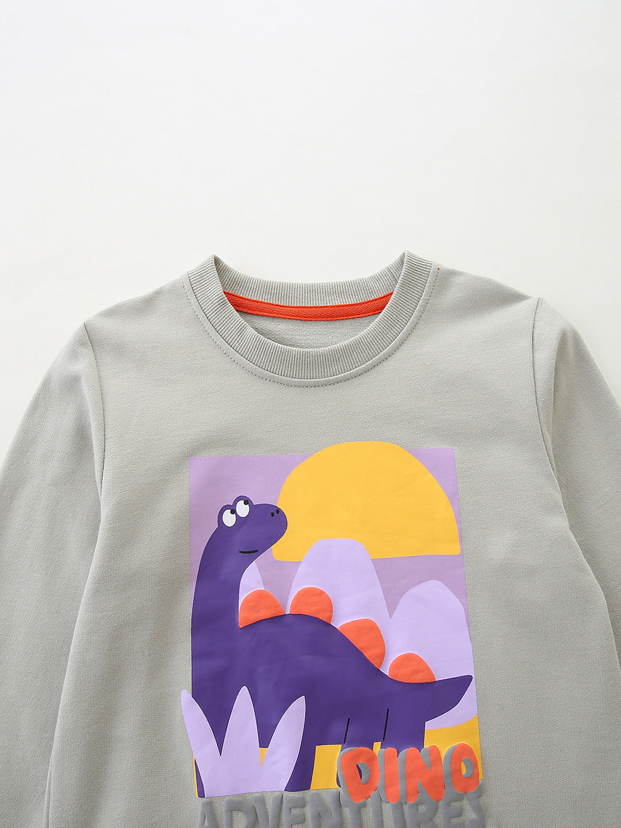 Autumn and Spring Arrival Cartoon Pattern Long Sleeves Pullover for Boys