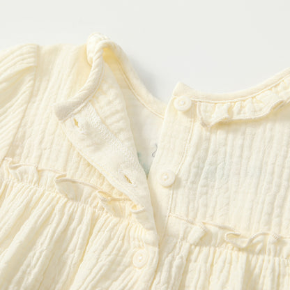 Arrival Autumn Baby Girls Flowers Embroidery Long Sleeves Onesies with Collar, MyKids-USA®, Baby One-Pieces, MyKids-USA -  -  -  -  -  -  - 