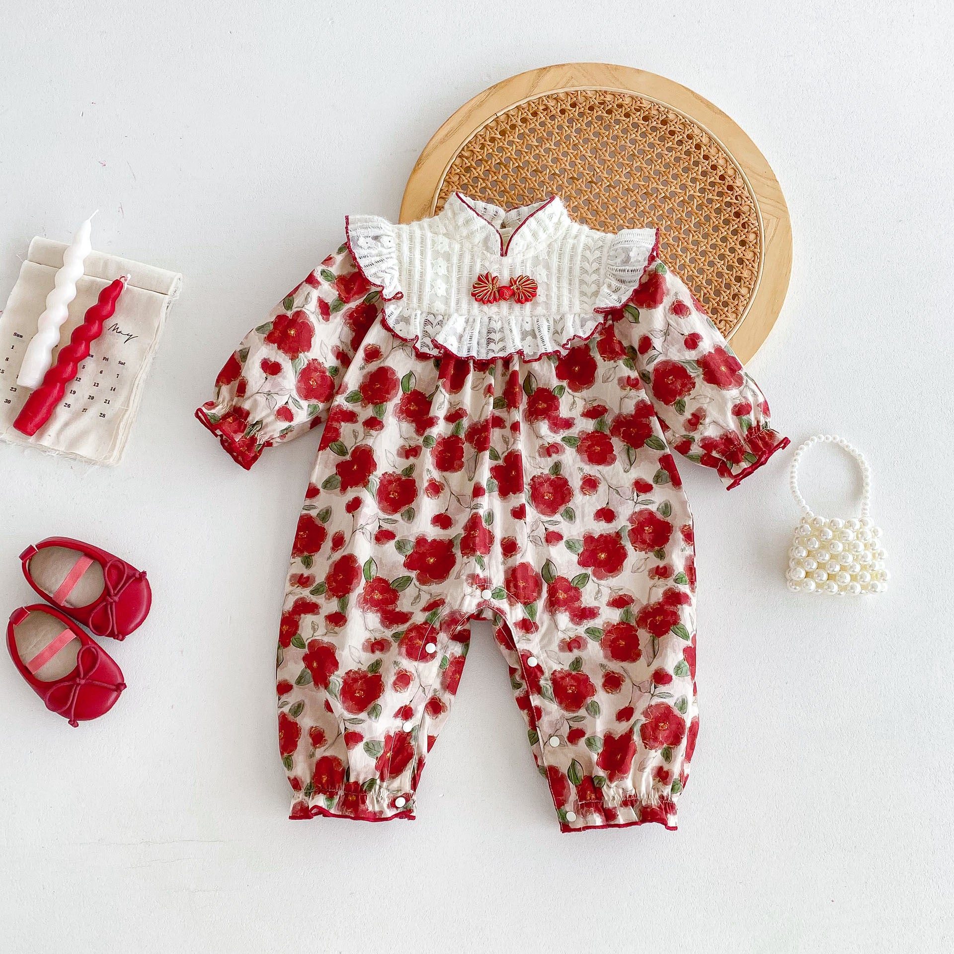 Autumn Arrival Baby Girls Long Sleeves Floral Print Romper Bodysuits, MyKids-USA®, Baby One-Pieces, MyKids-USA -  -  -  -  -  -  - 