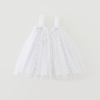 Summer Baby Kids Girls Sleeveless Plain Tulle Strap Dress, MyKids-USA®, Baby & Children's Dresses, MyKids-USA - Size/Age - 80 (9-12M) - Color - White -  -  - TR2605162239-G.