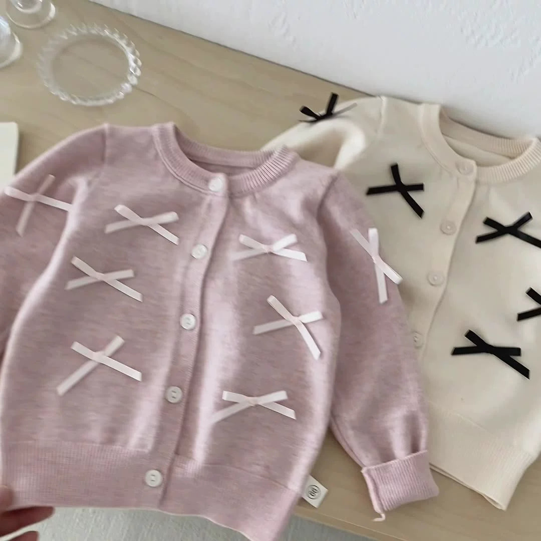 Autumn Arrival Baby Girls Butterfly-bows Decorated Long Sleeves Cardigan, MyKids-USA®, Cardigans, MyKids-USA -  -  -  -  -  -  - 