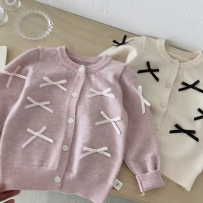 Autumn Arrival Baby Girls Butterfly-bows Decorated Long Sleeves Cardigan, MyKids-USA®, Cardigans, MyKids-USA -  -  -  -  -  -  - 
