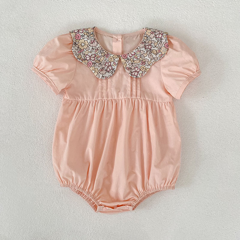 Summer Girls Floral Collar Color Patchwork Onesies and Dress – Princess Sister Matching Set, MyKids-USA®, Baby & Children's Outfits, MyKids-USA - Size/Age - 66 (3-6M) - Color - Light Pink -  -  - TR2605232116-A.