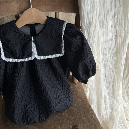 MyKids-USA® Autumn Arrival Lace Trim Baby Kids Girls Princess Long Sleeves Onesies