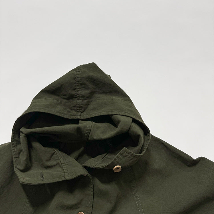 European and American Style Kids’ Outerwear: Solid Color Long Sleeves Single Breasted Hooded Coat for Children, MyKids-USA®, Baby & Toddler Outerwear, MyKids-USA -  -  -  -  -  -  - 