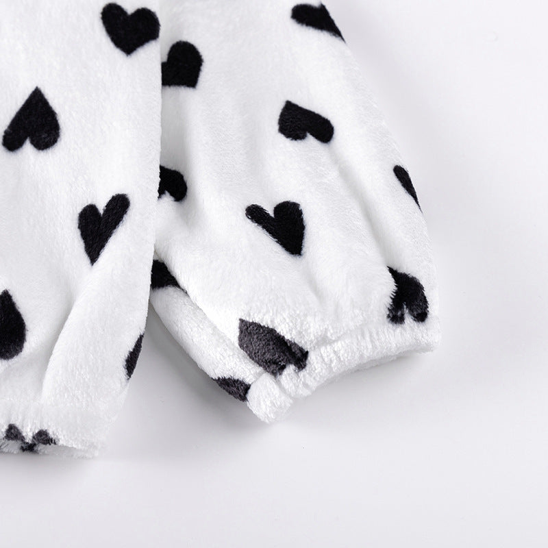 Autumn and Winter Arrival Baby Kids Girls Long Sleeves Fleece-line Hearts Pattern Coat, MyKids-USA®, Baby & Toddler Coats & Jackets, MyKids-USA -  -  -  -  -  -  - 