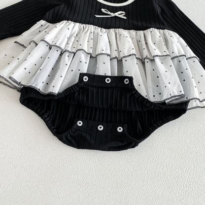 MyKids-USA® Autumn Arrival Baby Girls Long Sleeves Cute Color Patchwork Bodysuit