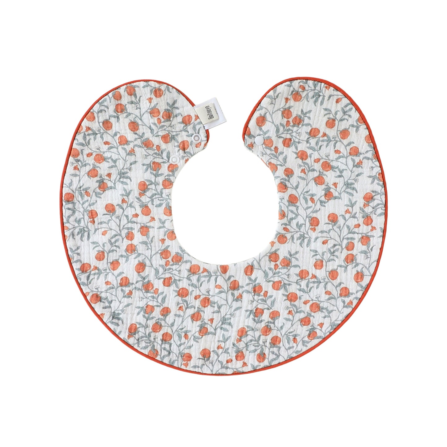 Adorable Fruits Cartoon Pattern Snap-on Round Shaped Bib, MyKids-USA®, Bibs, MyKids-USA - Size/Age - S (0-1Y) - Color - Red -  -  - TR2605202207-F.