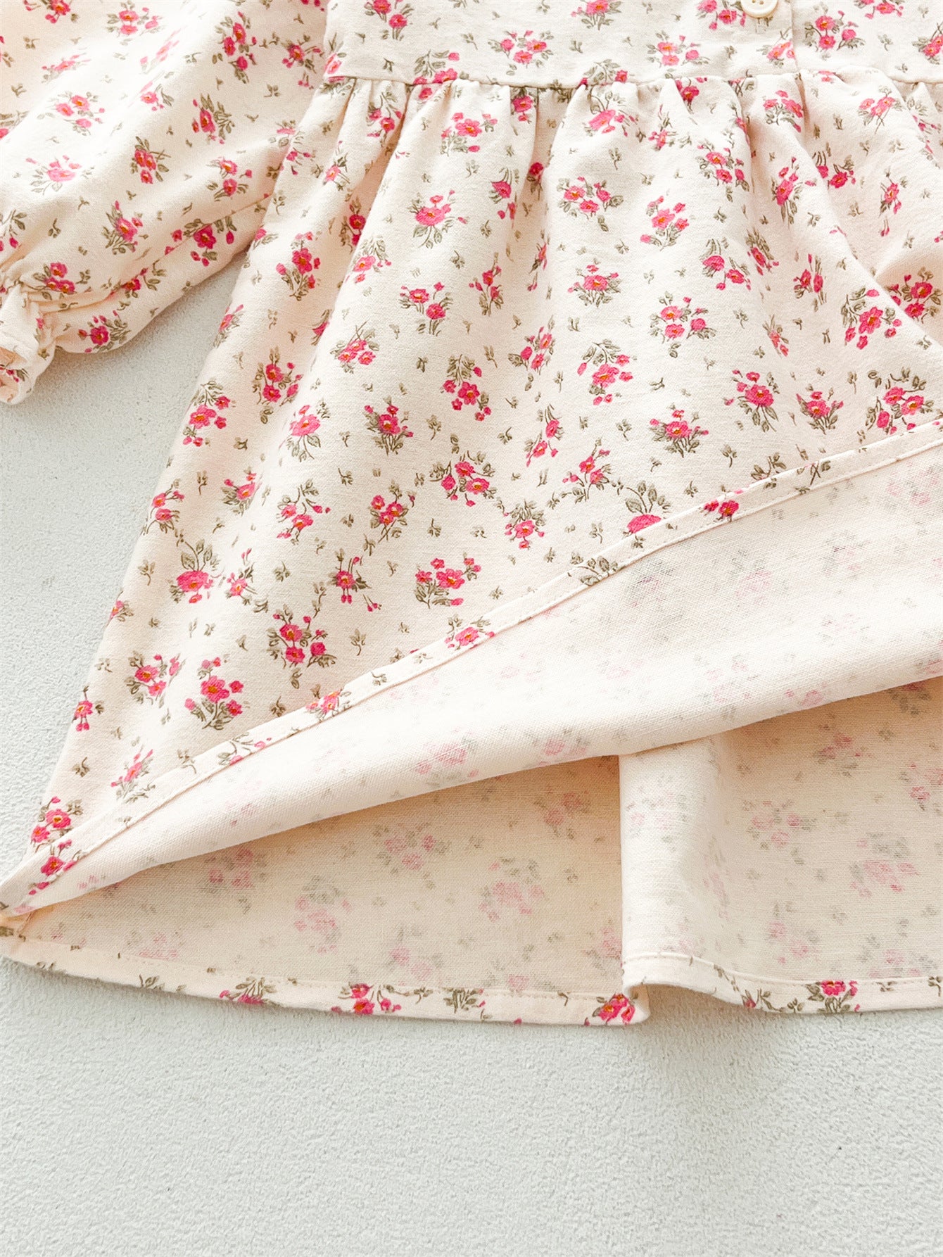 Spring and Autumn Stylish Floral Print Long-sleeved Dress with Collar for Girls, MyKids-USA®, Baby & Toddler Dresses, MyKids-USA -  -  -  -  -  -  - 