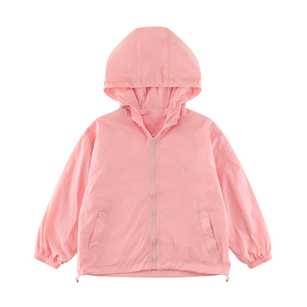 Arrival Kids Unisex Solid Color Hooded Zip-up Coat, MyKids-USA®, Baby & Toddler Outerwear, MyKids-USA - Size/Age - 120 (5-7Y) - Color - Pink -  -  - TR2411032234-D
