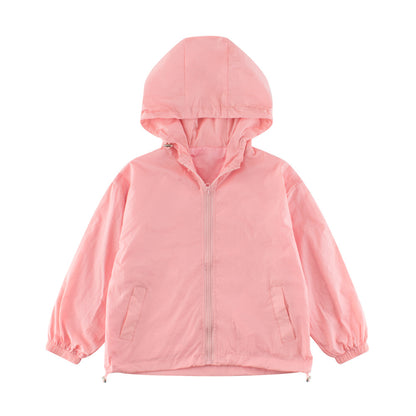 Arrival Kids Unisex Solid Color Hooded Zip-up Coat, MyKids-USA®, Baby & Toddler Outerwear, MyKids-USA - Size/Age - 120 (5-7Y) - Color - Pink -  -  - TR2411032234-D