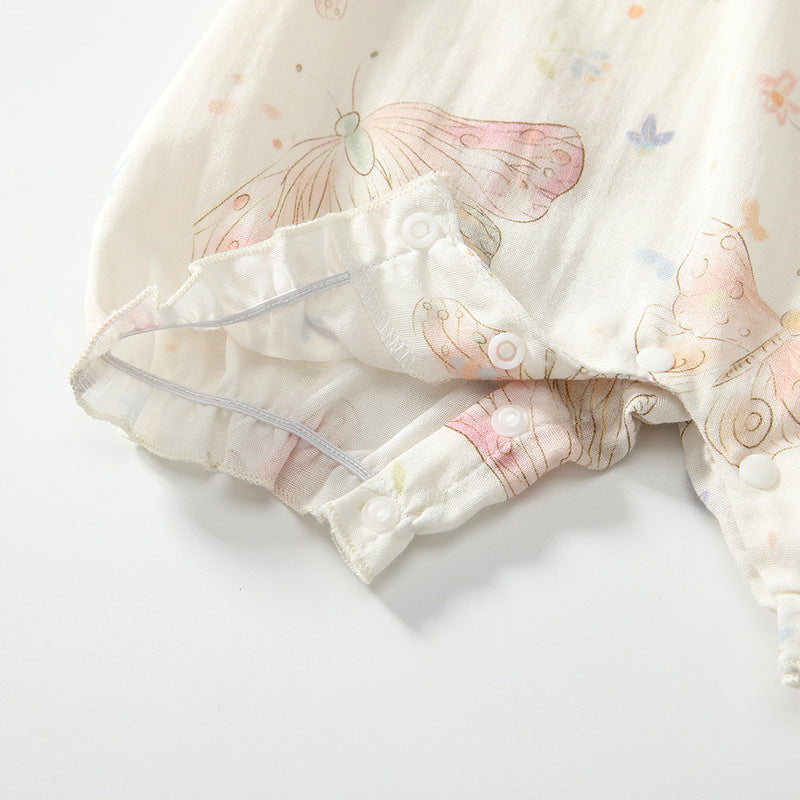 Summer Arrival Fly Sleeves Butterfly Pattern Square Neck Rompers for Stylish Girls, MyKids-USA®, Baby One-Pieces, MyKids-USA -  -  -  -  -  -  - 