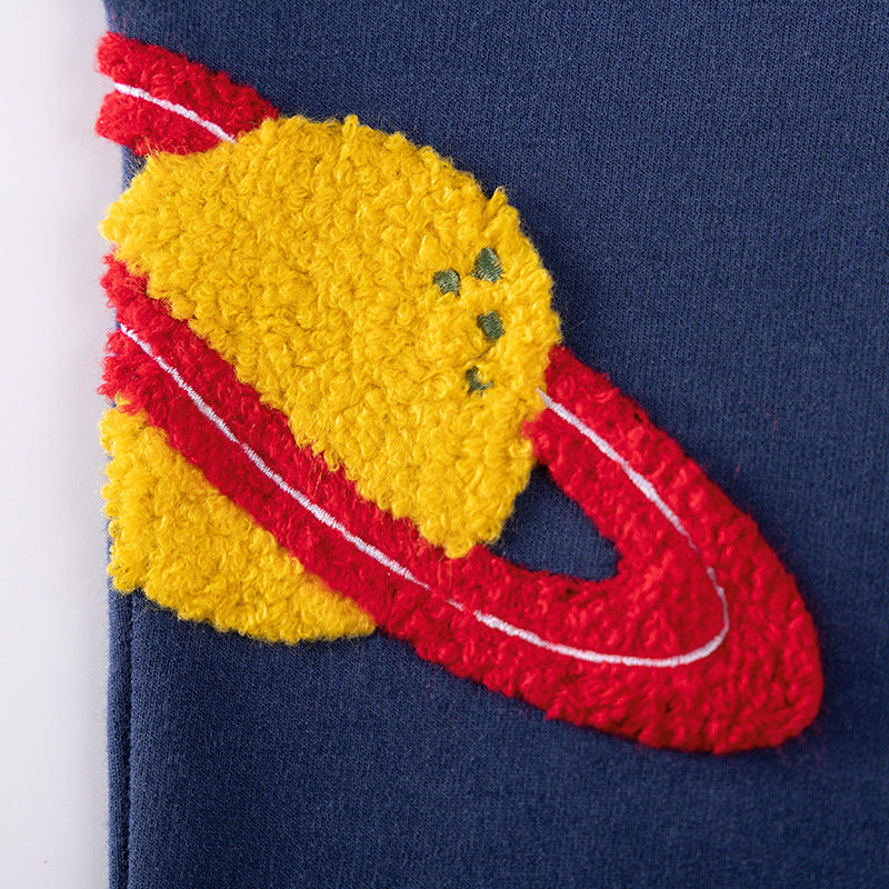 Autumn Arrival Kids Boys Rocket and Planet Cartoon Pattern Crew Neck Long Sleeves Top Sweatshirt, MyKids-USA®, Sweatshirts, MyKids-USA -  -  -  -  -  -  - 