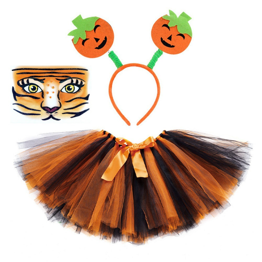 Children Girls’ Halloween Costume Set: Cosplay Tulle Skirt with Accessories – Sets, MyKids-USA®, Costume Sets, MyKids-USA - Size/Age - S (1-3Y) - Color - Coffee -  -  - TR2409071049.