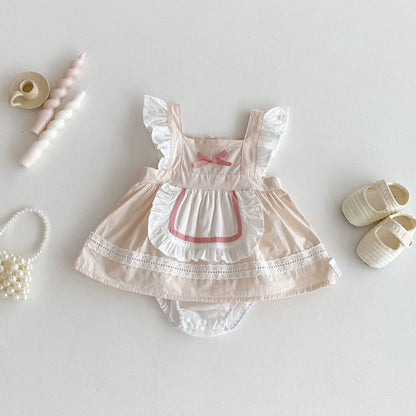 Summer Arrival Baby Girls Color Patchwork Sleeveless Strap Onesies Dress, MyKids-USA®, Baby One-Pieces, MyKids-USA -  -  -  -  -  -  - 