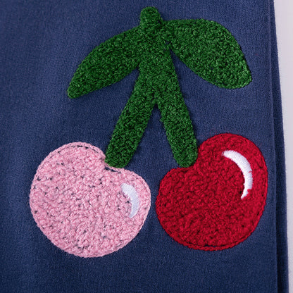 Autumn Arrival Cherry Pattern Long Sleeves Striped Crew Neck Dress for Stylish Girls, MyKids-USA®, Baby & Toddler Dresses, MyKids-USA -  -  -  -  -  -  - 