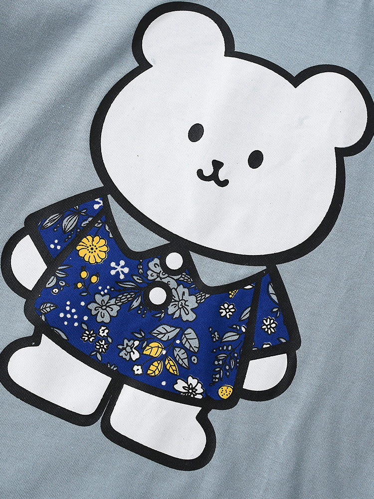 Summer Girls’ Cartoon Pattern T-shirt in European and American Style