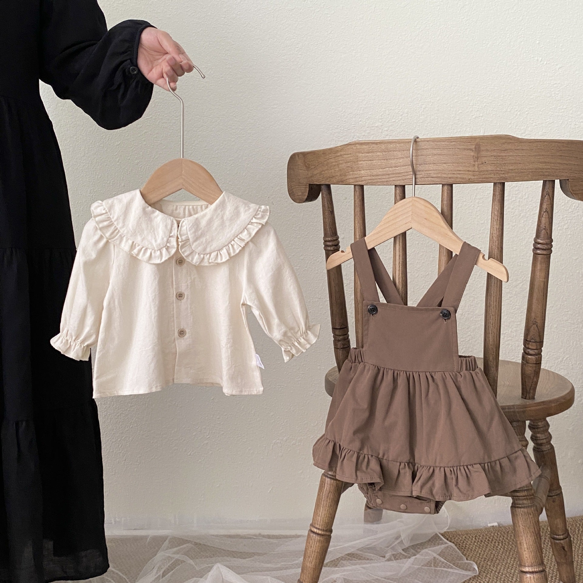 Spring and Autumn Baby Kids Single Breasted Long Sleeves Top and Sleeveless Onesies or Overalls Clothing Set, MyKids-USA®, Baby & Toddler Outfits, MyKids-USA - Size/Age - 66 (3-6M) - Color - Brown -  -  - TR2509162318-A