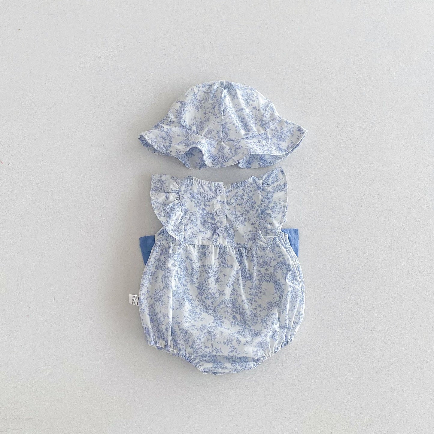 Summer Arrival Baby Girls Cute Light Blue Floral Pattern Sleeveless Onesies, MyKids-USA®, Baby One-Pieces, MyKids-USA -  -  -  -  -  -  - 