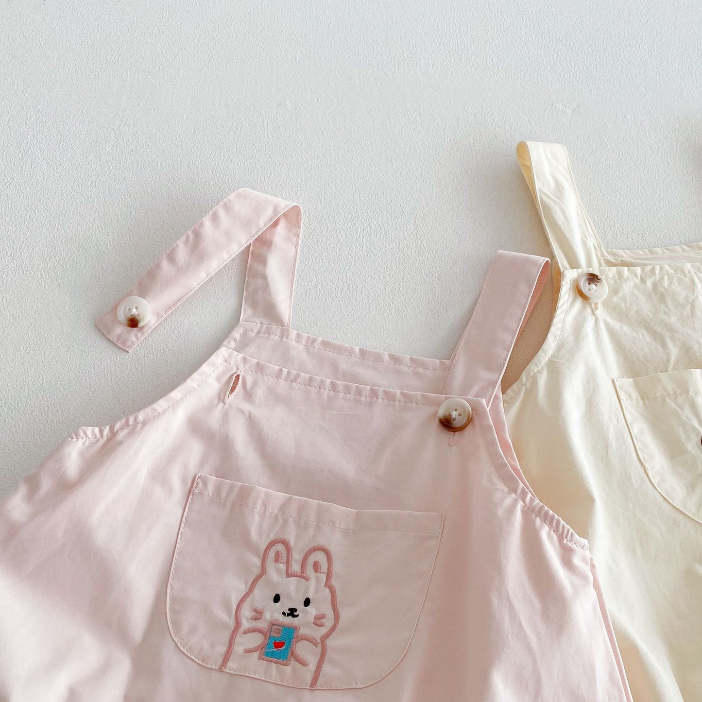 Summer Arrival Baby Unisex Teddy Bear Embroiedred Sleeveless Strap Onesies Overalls, MyKids-USA®, Baby One-Pieces, MyKids-USA -  -  -  -  -  -  - 