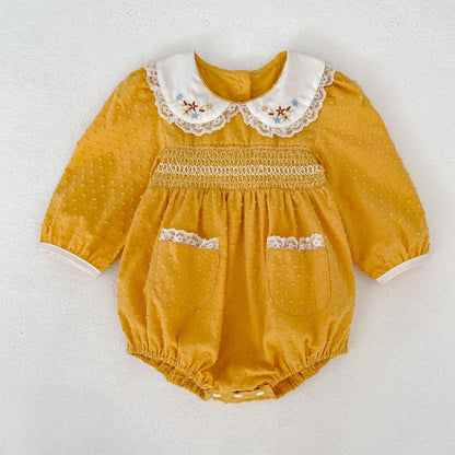 Arrival Spring and Autumn Flowers Pattern Lace Trim Baby Kids Girls Onesies and Dress – Princess Sister Matching Set, MyKids-USA®, Baby & Toddler Outfits, MyKids-USA - Size/Age - 66 (3-6M) - Color - Light Yellow -  -  - TR2602242327-A.