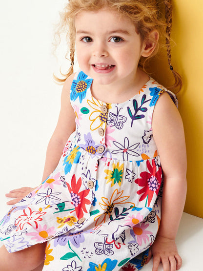 Summer Girls Sleeveless Colorful Floral Pattern Dress, MyKids-USA®, Baby & Toddler Dresses, MyKids-USA -  -  -  -  -  -  - 