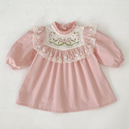 Autumn Hot Selling Baby Kids Girls Flowers Embroidered Pattern Long-sleeved Onesies and Dress – Princess Sister Matching Set, MyKids-USA®, Baby & Toddler Dresses, MyKids-USA - Size/Age - 66 (3-6M) - Color - Pink -  -  - TR2511072347-B