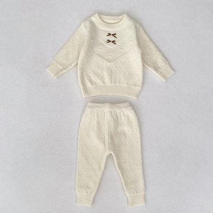 Arrival Autumn Baby Unisex Long Sleeves Solid Color Jacquard Pattern Knitted Top Sweater and Long Trousers Clothing Set, MyKids-USA®, Baby & Toddler Outfits, MyKids-USA -  -  -  -  -  -  - 