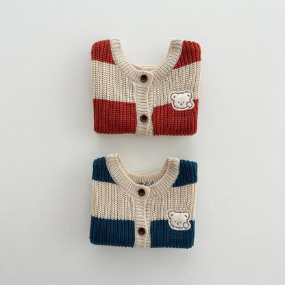 MyKids-USA® Arrival Spring and Autumn Baby Kids Striped Sleeveless Knitted Vest