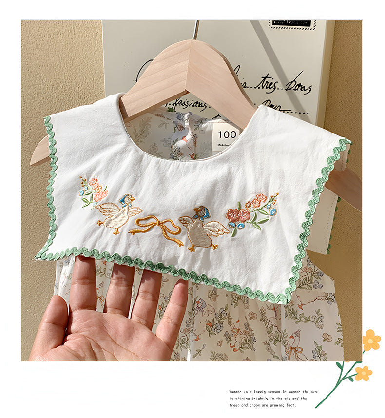 Summer Baby Kids Girls French Sleeveless Floral Pattern Printed Dress, MyKids-USA®, Baby & Toddler Dresses, MyKids-USA -  -  -  -  -  -  - 