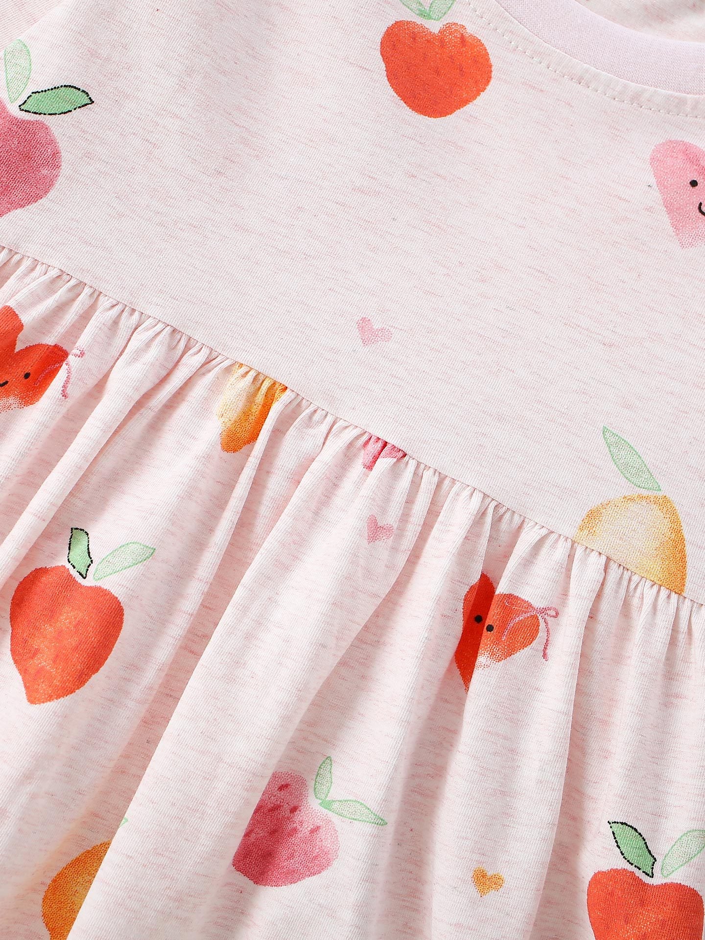 MyKids-USA® Autumn Arrival Baby Kids Girls Fruits and Hearts Pattern Long Sleeves Dress