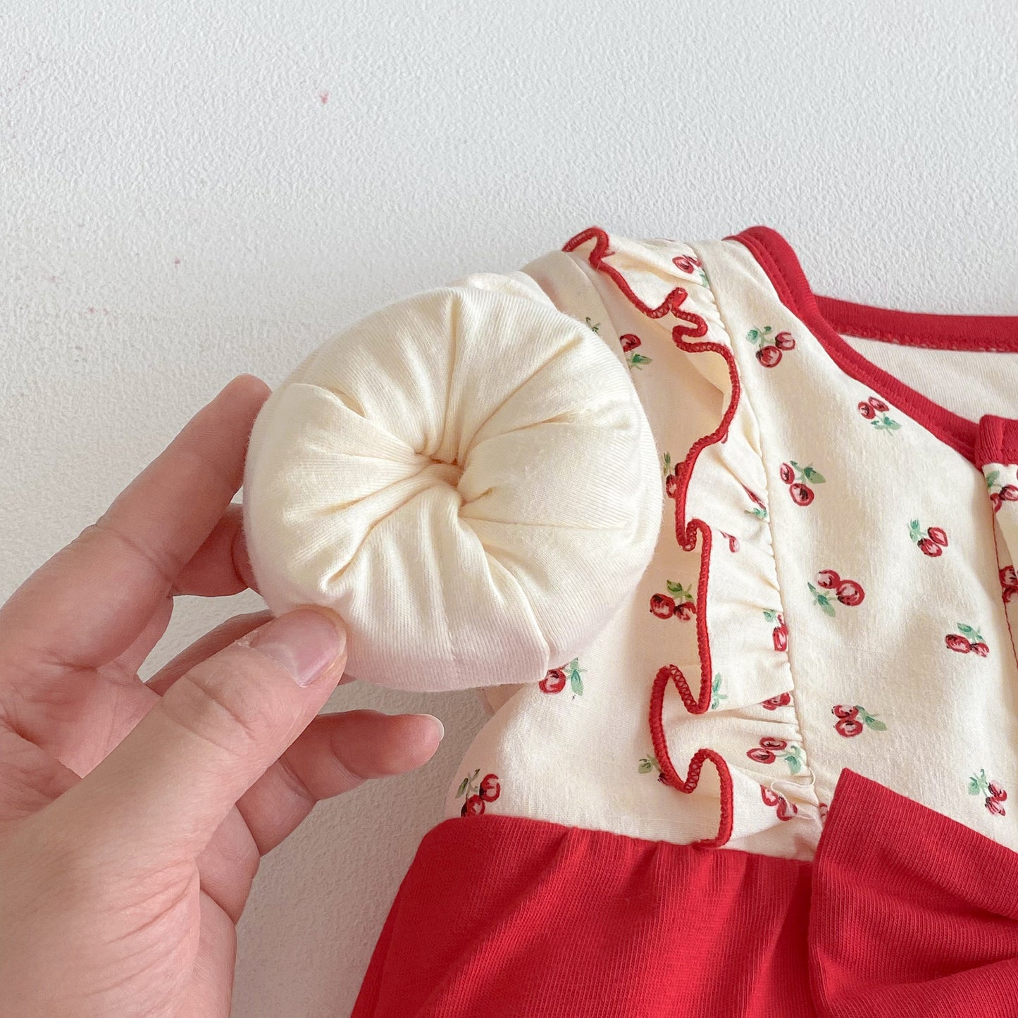 Autumn and Winter Arrival Baby Girls Long Sleeves Cherry Pattern Color Patchwork Rompers, MyKids-USA®, Baby One-Pieces, MyKids-USA -  -  -  -  -  -  - .