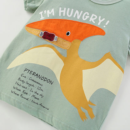 Summer Boys’ Monsters Cartoon Pattern T-shirt in European and American Style, MyKids-USA®, Baby & Toddler Tops, MyKids-USA -  -  -  -  -  -  - 