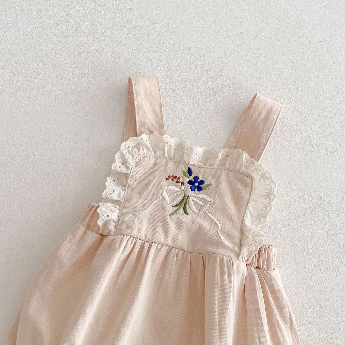 Summer Arrival Baby Girls Sleeveless Flowers Pattern Embroidered Bodysuit Overalls, MyKids-USA®, Baby & Children's One-Pieces, MyKids-USA -  -  -  -  -  -  - .