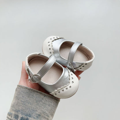 Spring and Summer Baby Girl Fashion Little Hearts Pattern Toddler Soft-Sole Anti-slip Walking Shoes, MyKids-USA®, Baby & Toddler Shoes, MyKids-USA - Size/Age - insole length 12.00 cm - Color - Silver -  -  - TR2503182234-E