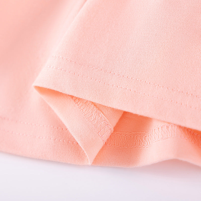 Summer Arrival Cartoon and Star Pattern Short Sleeves Dress for Stylish Girls