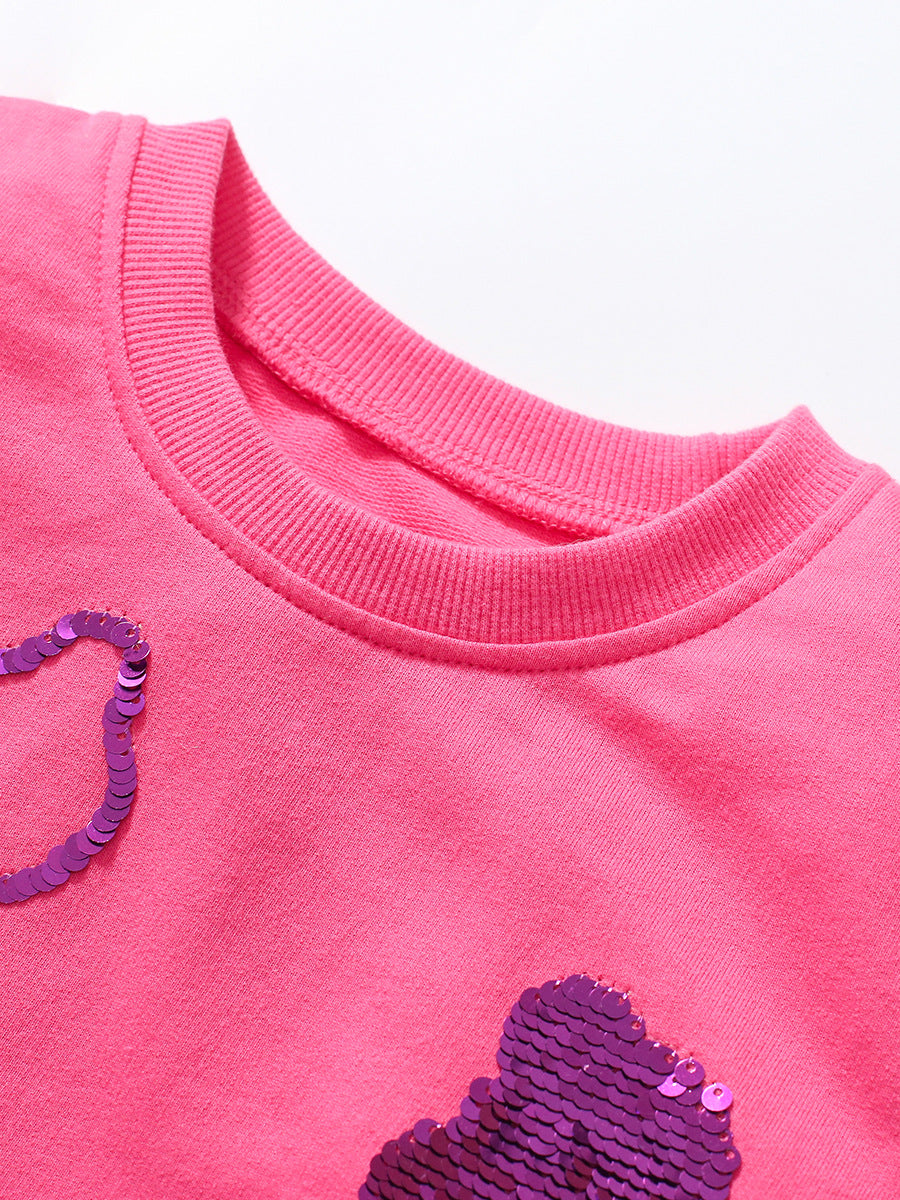 Girls’ Clothing Summer Collection – Teddy Sequin Children’s T-Shirt Dress