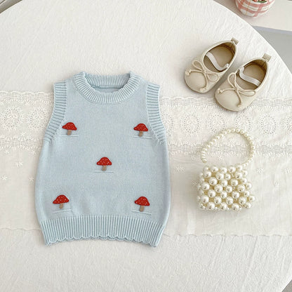 Autumn Arrival Baby Unisex Comfortable Mushrooms Pattern Knitted Sleeveless Vest, MyKids-USA®, Sweaters, MyKids-USA -  -  -  -  -  -  - 