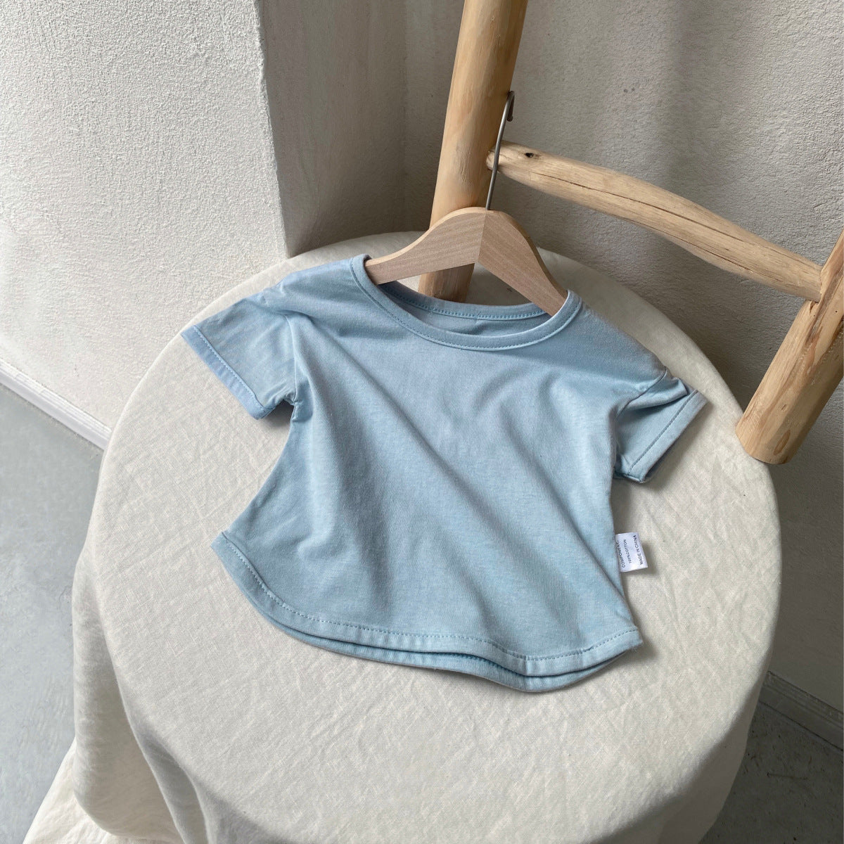 Summer Baby Kids Solid Color T-shirt in European and American Style