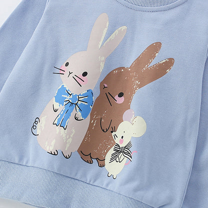 Autumn and Spring Arrival Animals Cartoon Pattern Long Sleeves Pullover for Stylish Girls, MyKids-USA®, Sweatshirts, MyKids-USA -  -  -  -  -  -  - 