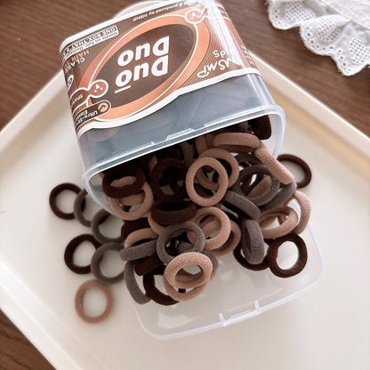 Collection of 100 Versatile Colorful Hair Ties, MyKids-USA®, Ponytail Holders, MyKids-USA - Size/Age - Average Size (0-12Y） - Color - Coffee -  -  - TR2602081244-C.
