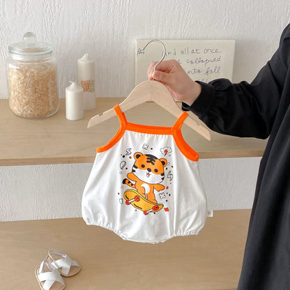 Summer Arrival Baby Unisex Cute Cartoon Tiger Pattern Sleeveless Onesies, MyKids-USA®, Baby One-Pieces, MyKids-USA -  -  -  -  -  -  - 