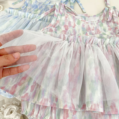 Summer Arrival Baby Girls Cute Tie Dye Sleeveless Dress Design Strap Onesies, MyKids-USA®, Baby One-Pieces, MyKids-USA -  -  -  -  -  -  - 